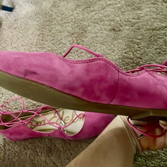 SAM EDELMAN PINK LACE UP SWEADE SHOES SIZE 8 - Picture 12 of 14